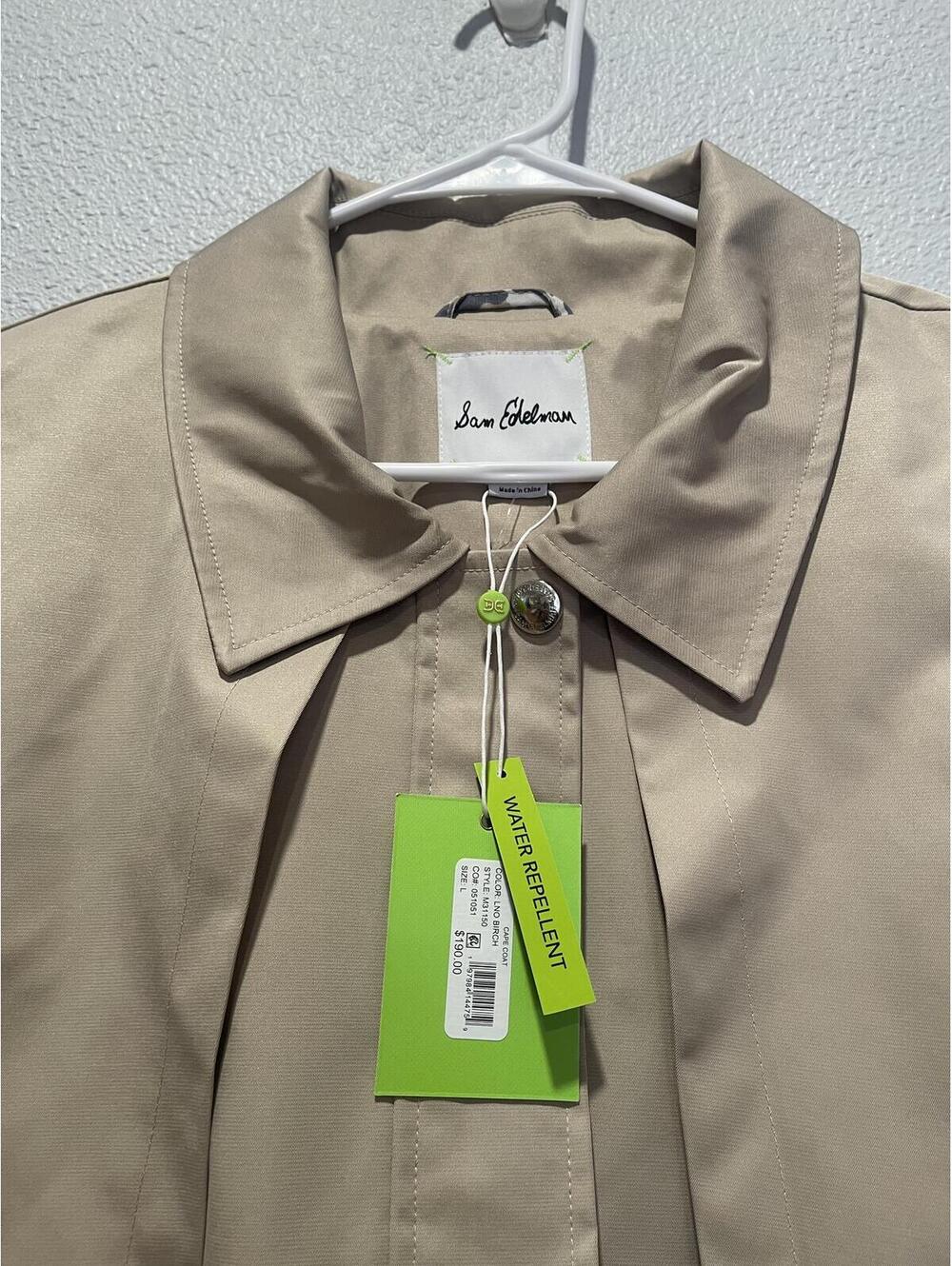Sam Edelman Water Repellent Beige Cape Jacket - Picture 3 of 4